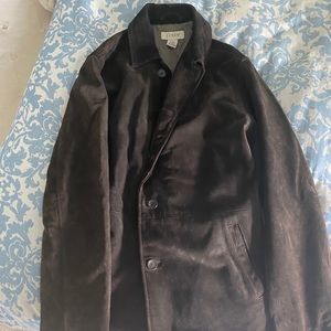 Men’s J. Crew suede overcoat size large